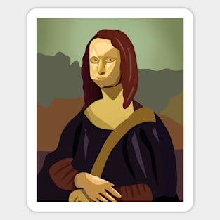 Minimalist Cutout Mona Lisa Sticker